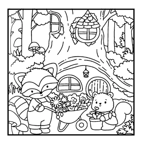 Desenho para colorir: floresta secreta — p22