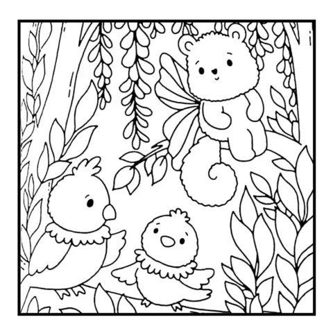 Desenho para colorir: floresta secreta — p41
