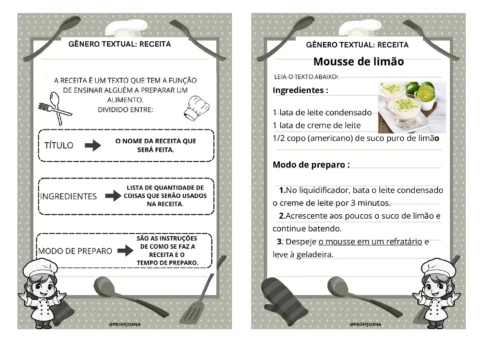 Aprendendo sobre o gênero textual receita — p2