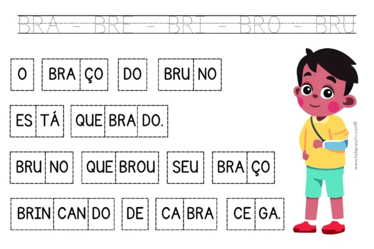 Atividades de sílabas para crianças