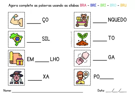 Atividades de sílabas para crianças — p2