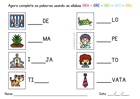 Atividades de sílabas para crianças — p10