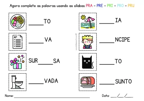 Atividades de sílabas para crianças — p12