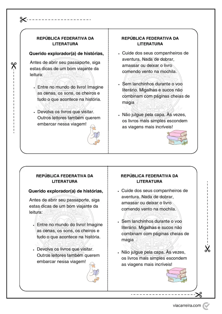 Passaporte da literatura: uma viagem de leitura — p4 | Atividades Educação Infantil (ensinoja.com.br)