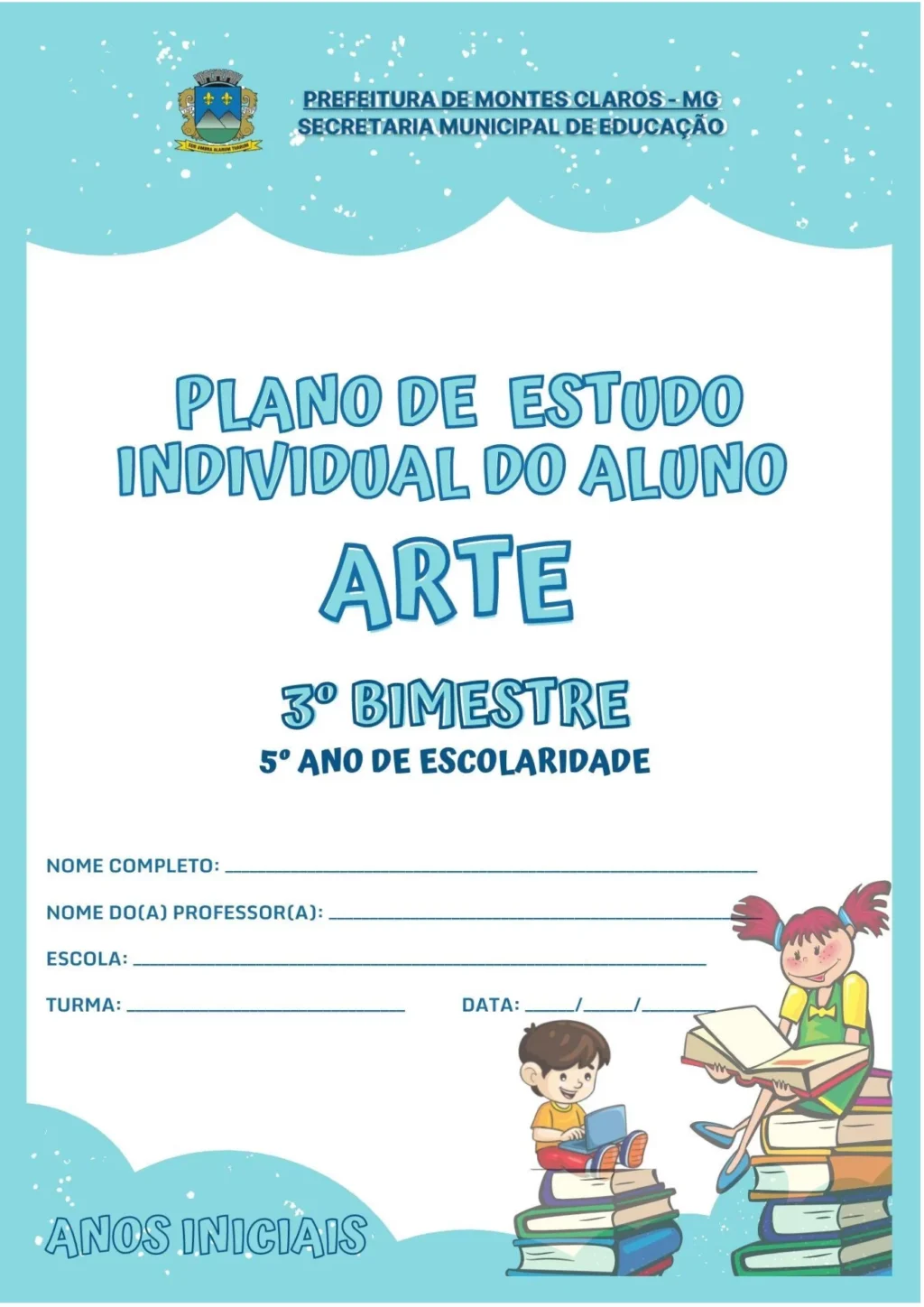 Plano de estudo individual do aluno para arte