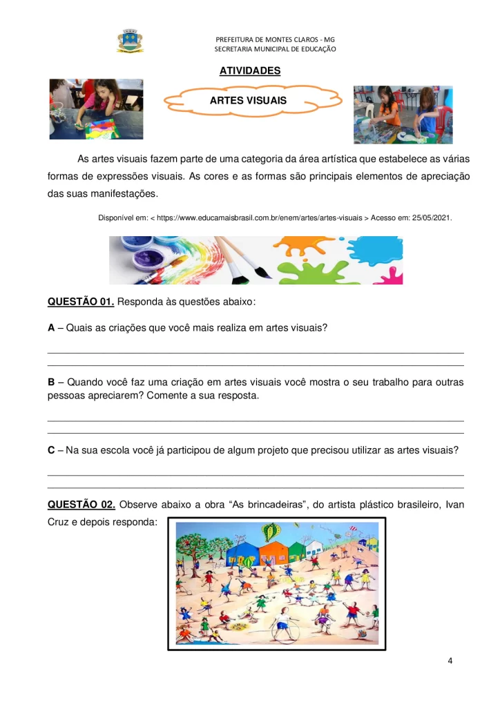 Plano de estudo individual do aluno para arte — p4 | Atividades Educação Infantil (ensinoja.com.br)