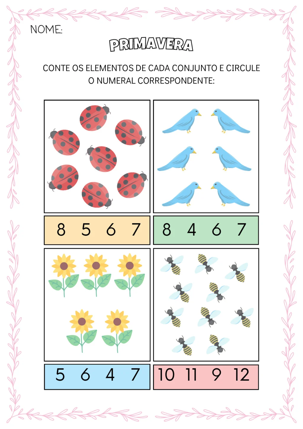 Primavera: Atividades Educação Infantil para Imprimir (PDF)