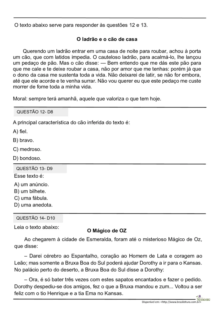 Simulado SAEB 2025 para o 5º ano — p9 | Atividades Educação Infantil (ensinoja.com.br)
