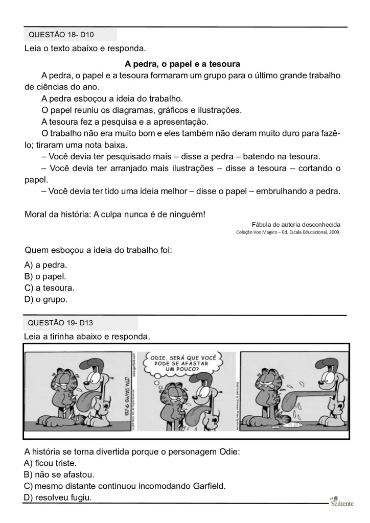 Simulado SAEB 2025 para o 5º ano — p12 | Atividades Educação Infantil (ensinoja.com.br)