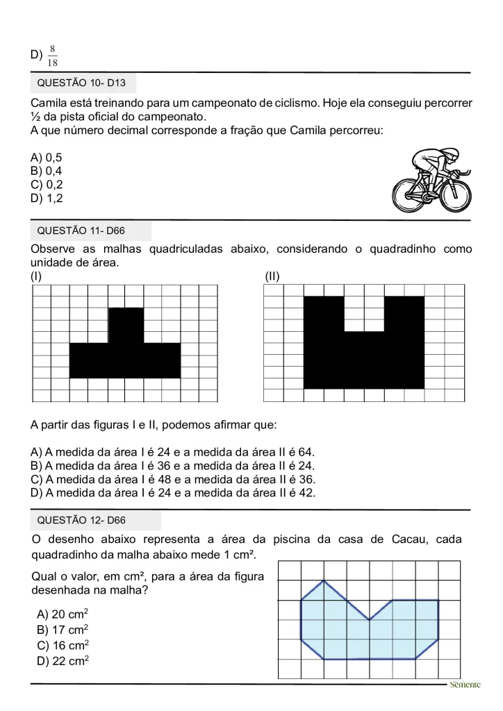 Simulado SAEB 2025 para o 5º ano — p17 | Atividades Educação Infantil (ensinoja.com.br)