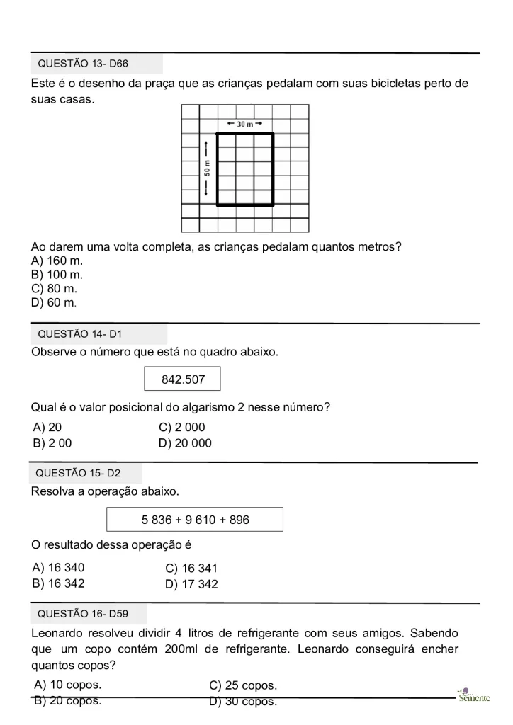 Simulado SAEB 2025 para o 5º ano — p18 | Atividades Educação Infantil (ensinoja.com.br)
