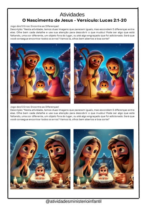 Atividades Bíblicas: Natal para Crianças para Imprimir — p16 | Atividades Educação Infantil (ensinoja.com.br)