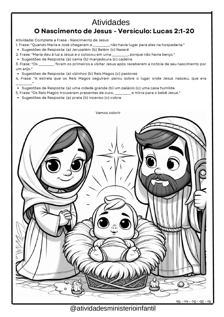 Atividades Bíblicas: Natal para Crianças para Imprimir — p17 | Atividades Educação Infantil (ensinoja.com.br)
