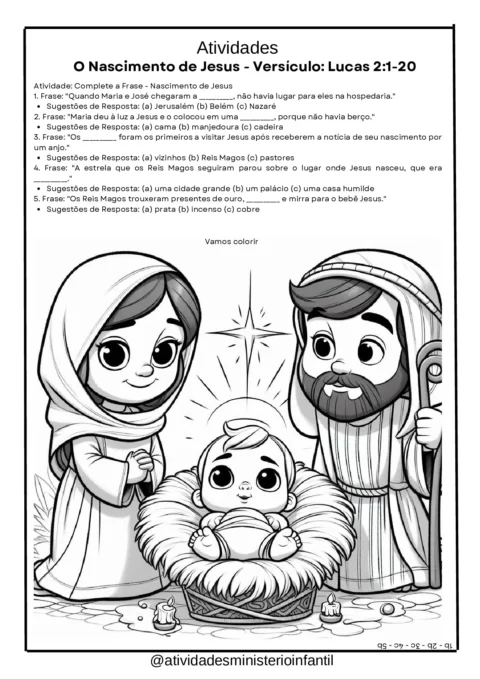Atividades Bíblicas: Natal para Crianças para Imprimir — p17 | Atividades Educação Infantil (ensinoja.com.br)