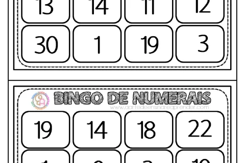Atividades de bingo para aprender numerais — p1 | Atividades Educação Infantil (ensinoja.com.br)