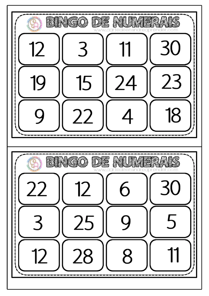 Atividades de bingo para aprender numerais — p11 | Atividades Educação Infantil (ensinoja.com.br)