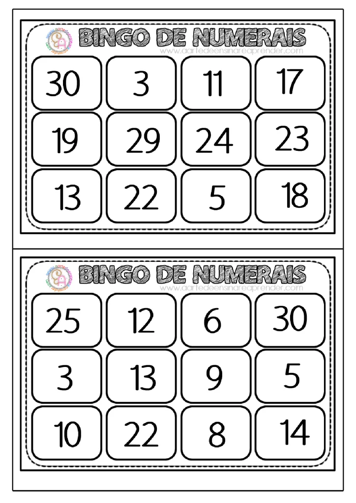 Atividades de bingo para aprender numerais — p12 | Atividades Educação Infantil (ensinoja.com.br)