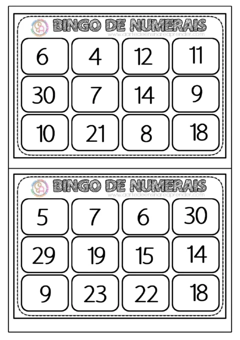 Atividades de bingo para aprender numerais — p14 | Atividades Educação Infantil (ensinoja.com.br)