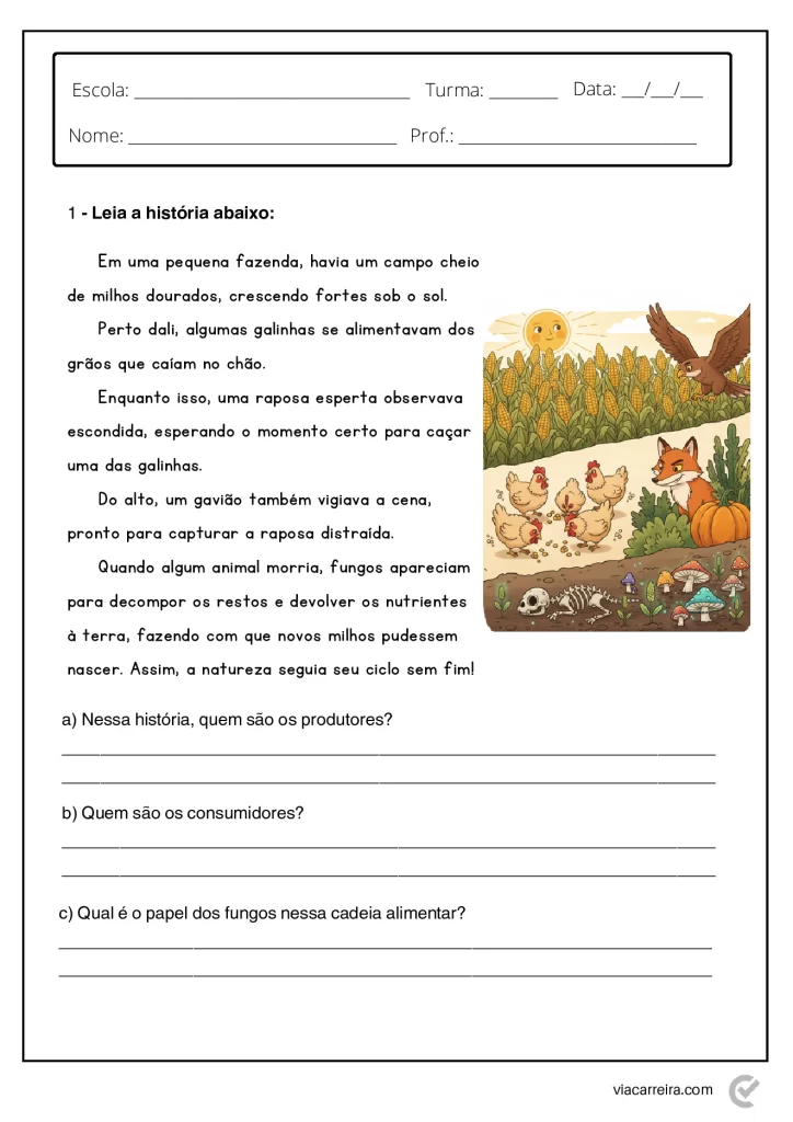 Atividades de Cadeia Alimentar 3° ano e 4º Ano em PDF — p12 | Atividades Educação Infantil (ensinoja.com.br)