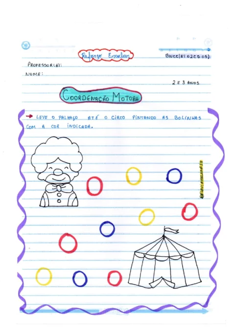 Atividades de coordenação motora para 2 e 3 anos — p6 | Atividades Educação Infantil (ensinoja.com.br)