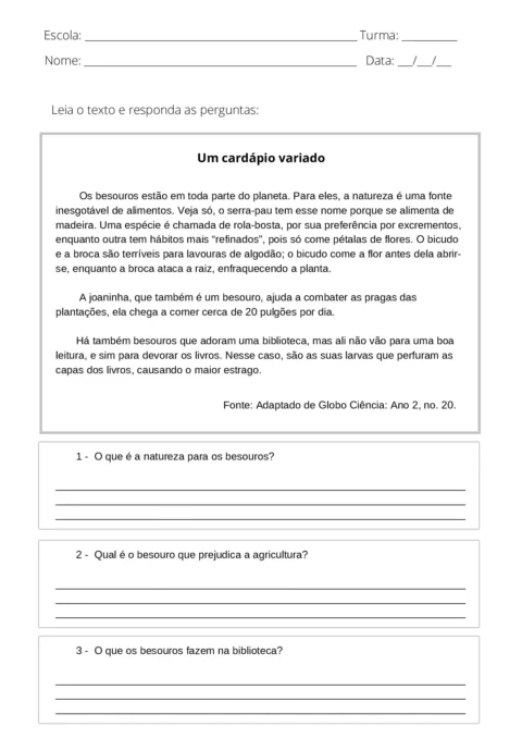 Atividades de interpretação de texto 4° e 5° ano em PDF — p2 | Atividades Educação Infantil (ensinoja.com.br)