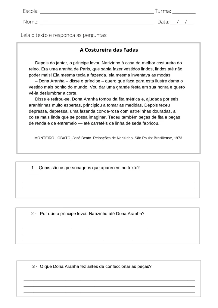 Atividades de interpretação de texto 4° e 5° ano em PDF — p8 | Atividades Educação Infantil (ensinoja.com.br)