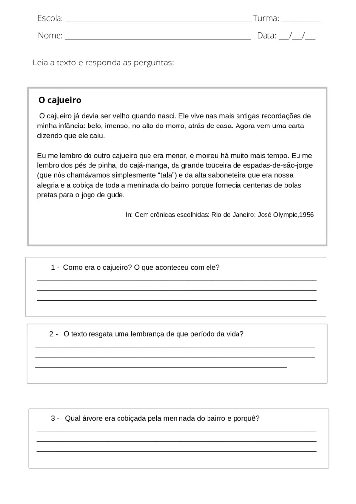 Atividades de interpretação de texto 4° e 5° ano em PDF — p13 | Atividades Educação Infantil (ensinoja.com.br)