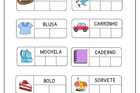 Atividades de separação de sílabas para crianças — p2 | Atividades Educação Infantil (ensinoja.com.br)