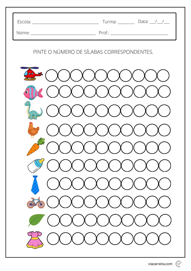 Atividades de separação de sílabas para crianças — p4 | Atividades Educação Infantil (ensinoja.com.br)