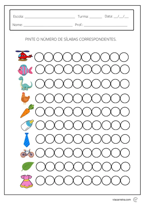 Atividades de separação de sílabas para crianças — p4 | Atividades Educação Infantil (ensinoja.com.br)