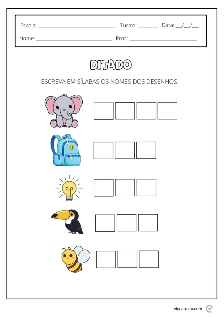 Atividades de separação de sílabas para crianças — p14 | Atividades Educação Infantil (ensinoja.com.br)