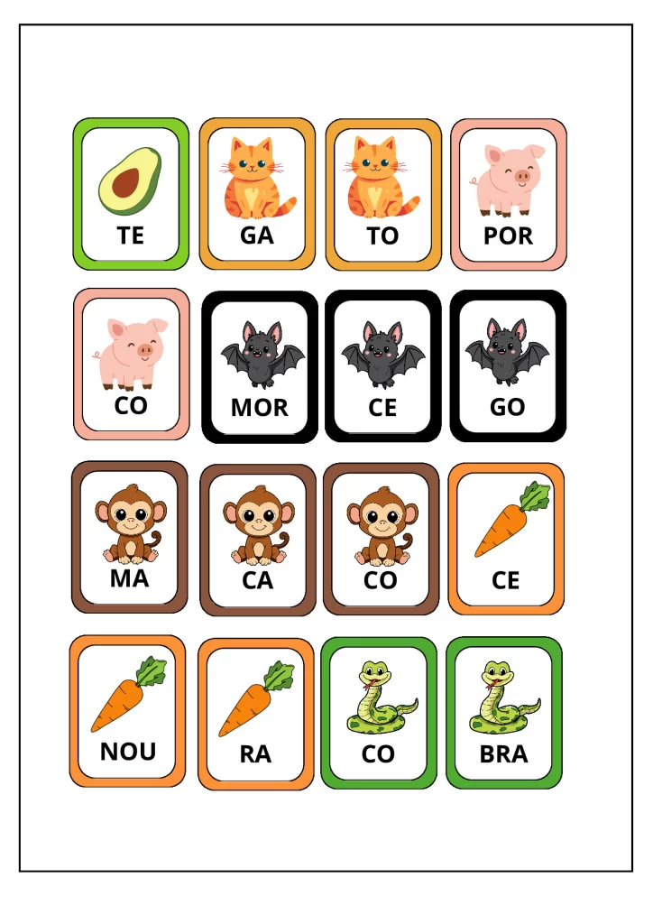 Atividades de separação de sílabas para crianças — p16 | Atividades Educação Infantil (ensinoja.com.br)