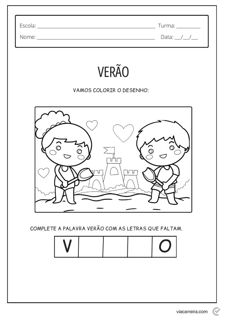 Atividades educativas sobre o verão — p1 | Atividades Educação Infantil (ensinoja.com.br)