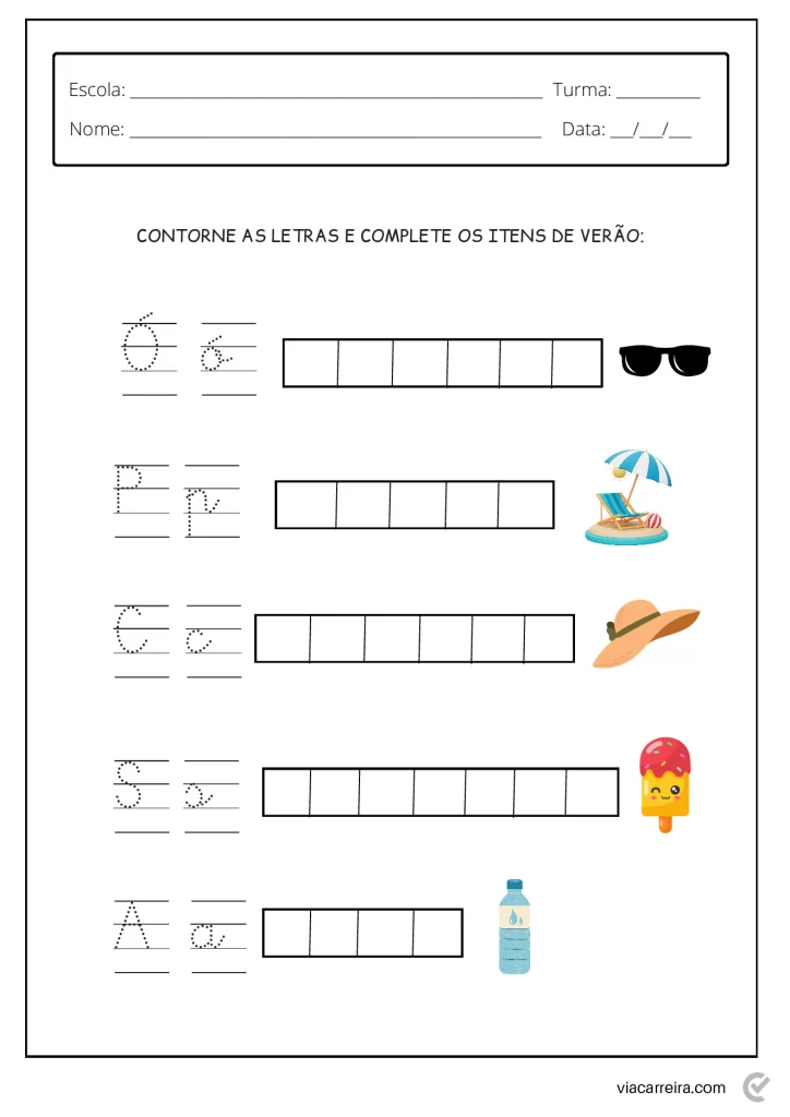 Atividades educativas sobre o verão — p7 | Atividades Educação Infantil (ensinoja.com.br)