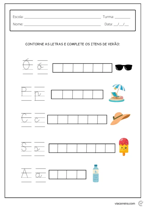 Atividades educativas sobre o verão — p7 | Atividades Educação Infantil (ensinoja.com.br)