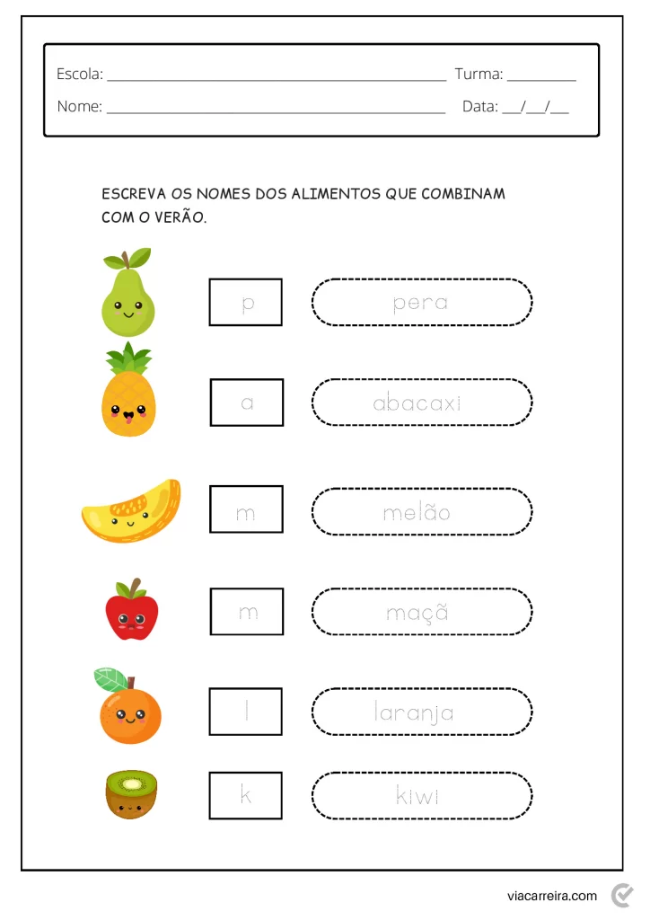 Atividades educativas sobre o verão — p9 | Atividades Educação Infantil (ensinoja.com.br)