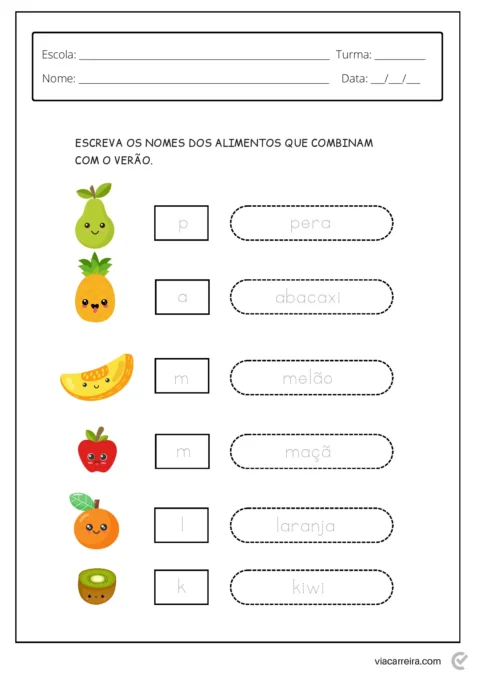 Atividades educativas sobre o verão — p9 | Atividades Educação Infantil (ensinoja.com.br)