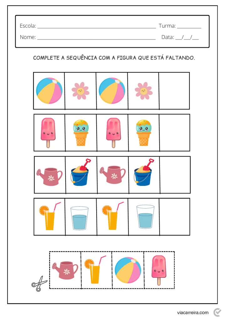Atividades educativas sobre o verão — p15 | Atividades Educação Infantil (ensinoja.com.br)