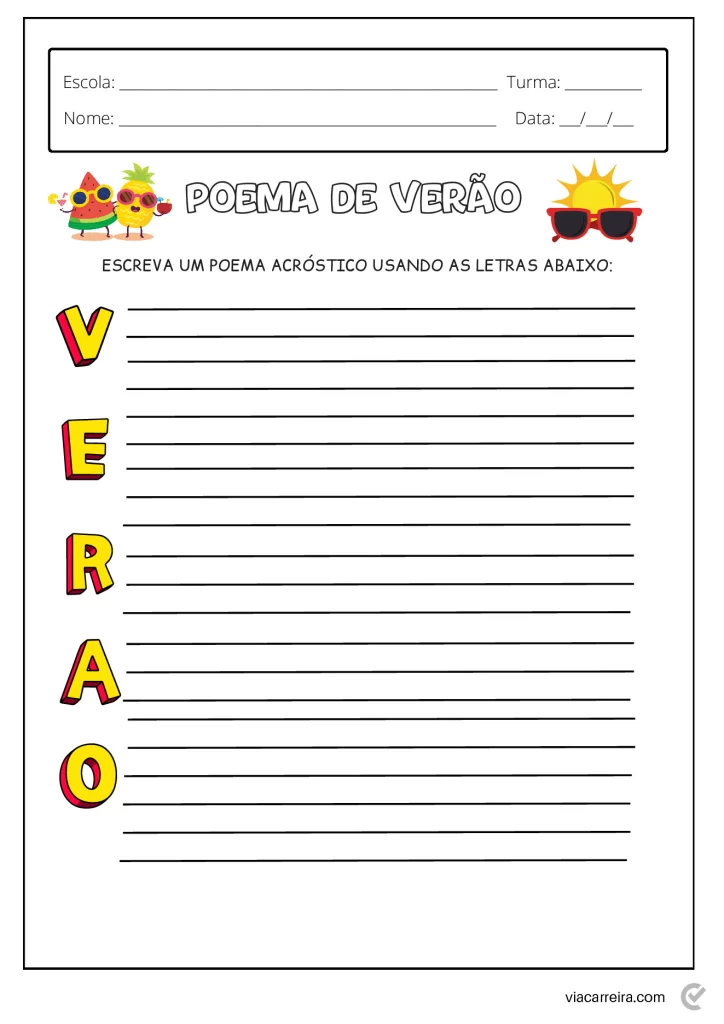 Atividades educativas sobre o verão — p16 | Atividades Educação Infantil (ensinoja.com.br)