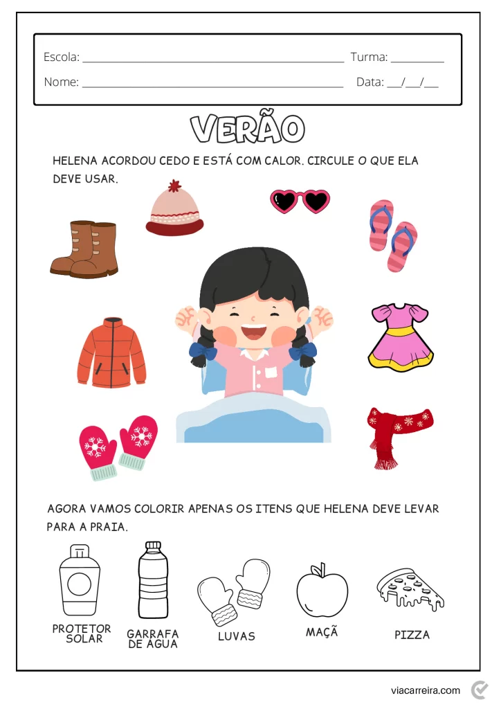Atividades educativas sobre o verão — p19 | Atividades Educação Infantil (ensinoja.com.br)