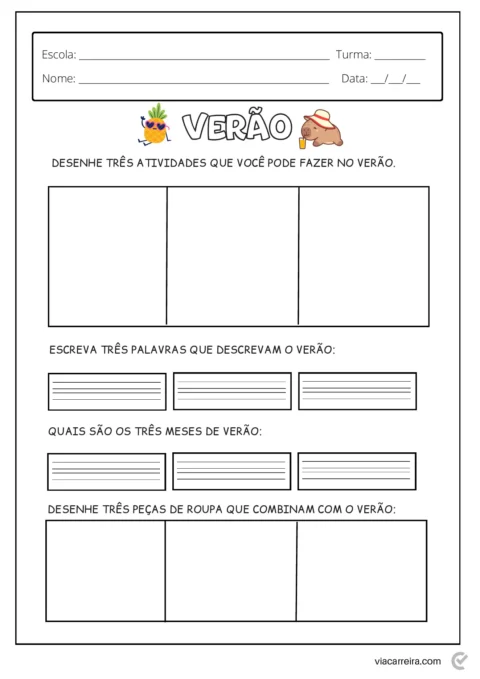 Atividades educativas sobre o verão — p20 | Atividades Educação Infantil (ensinoja.com.br)