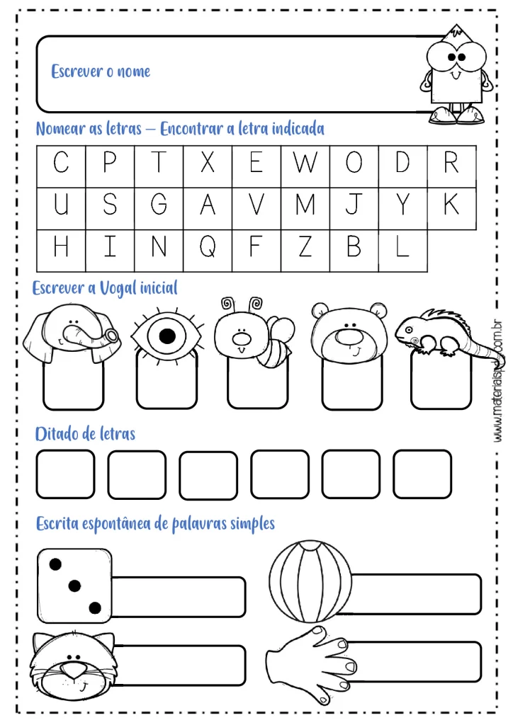 Avaliação diagnóstica para o 1º ano — p5 | Atividades Educação Infantil (ensinoja.com.br)