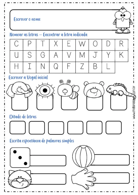 Avaliação diagnóstica para o 1º ano — p5 | Atividades Educação Infantil (ensinoja.com.br)