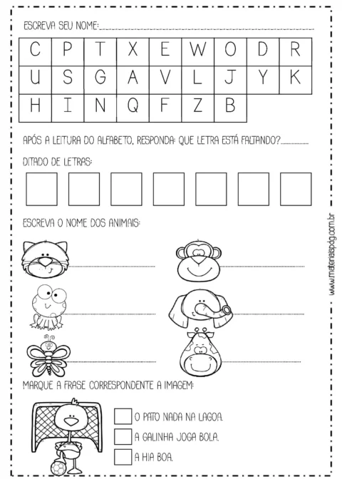 Avaliação diagnóstica para o 2º ano: Língua Portuguesa e Matemática — p2 | Atividades Educação Infantil (ensinoja.com.br)