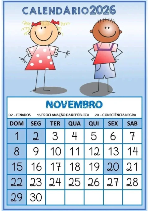 Calendário escolar 2026: meses e datas importantes — p11 | Atividades Educação Infantil (ensinoja.com.br)
