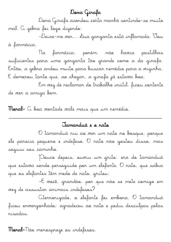 Contos infantis: lições de amizade e respeito — p1 | Atividades Educação Infantil (ensinoja.com.br)