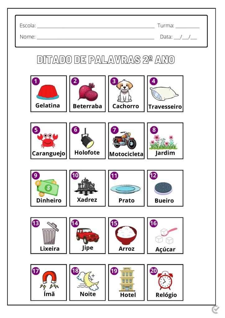 Ditado de Palavras 1º a 5º Ano – PDF para Imprimir — p3 | Atividades Educação Infantil (ensinoja.com.br)