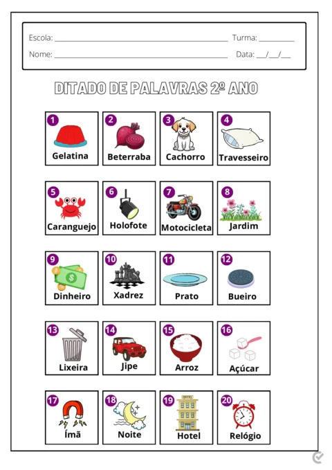 Ditado de Palavras 1º a 5º Ano – PDF para Imprimir — p3 | Atividades Educação Infantil (ensinoja.com.br)