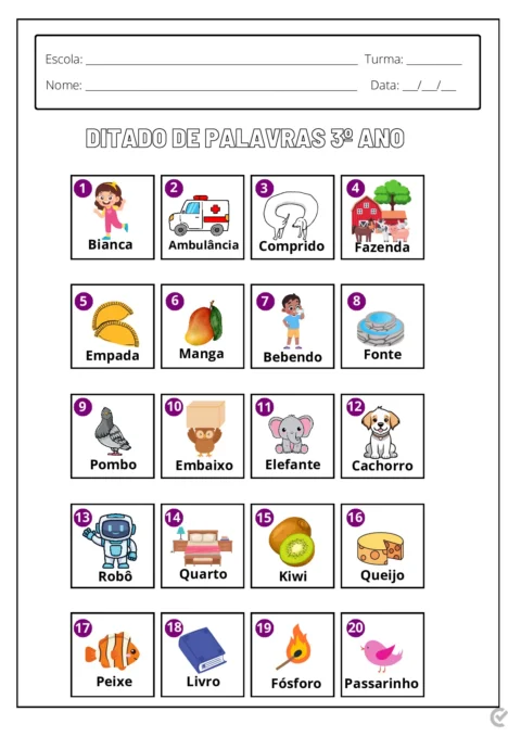 Ditado de Palavras 1º a 5º Ano – PDF para Imprimir — p5 | Atividades Educação Infantil (ensinoja.com.br)