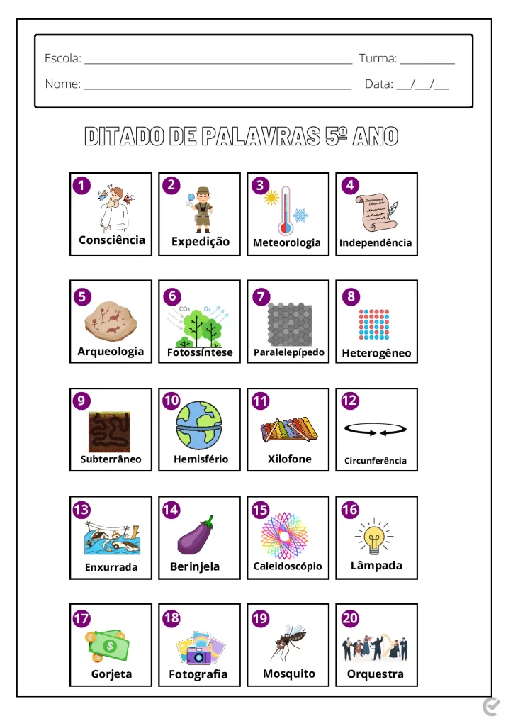 Ditado de Palavras 1º a 5º Ano – PDF para Imprimir — p9 | Atividades Educação Infantil (ensinoja.com.br)